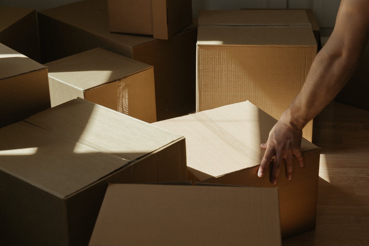 why-choose-us-02 Sunlit room with person moving cardboard boxes, symbolizing relocation and new beginnings.